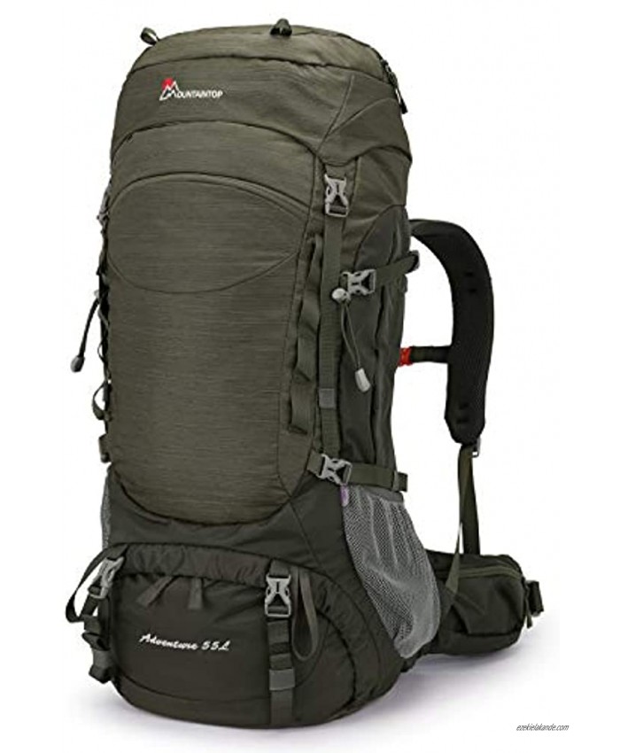MOUNTAINTOP 80L 55L Hiking Internal Frame Backpack for Men Women with Rain Cover