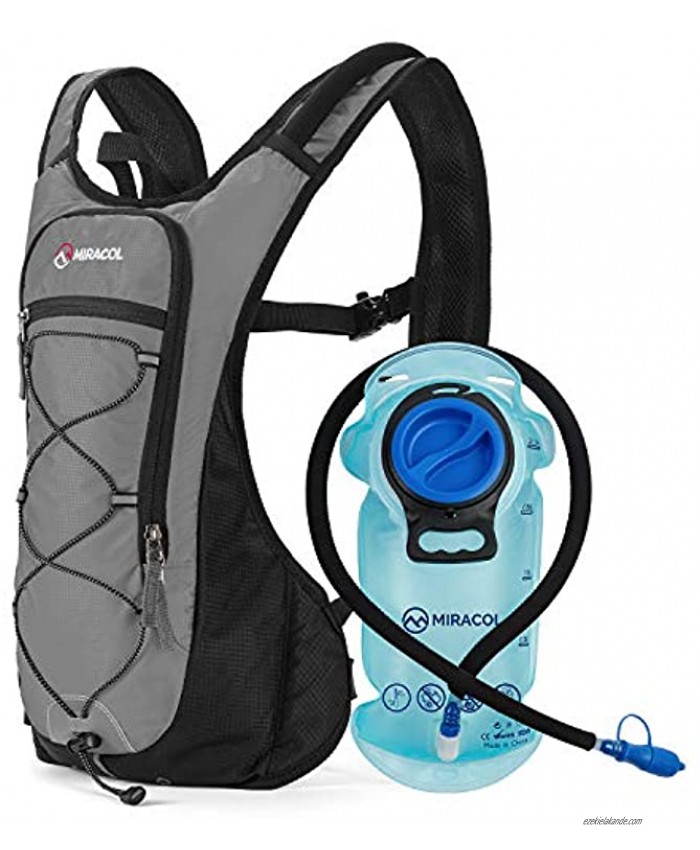 MIRACOL Hydration Backpack with 2L BPA-Free Bladder Lightweight Hydration Pack for Running Hiking Climbing Biking Cycling Skiing