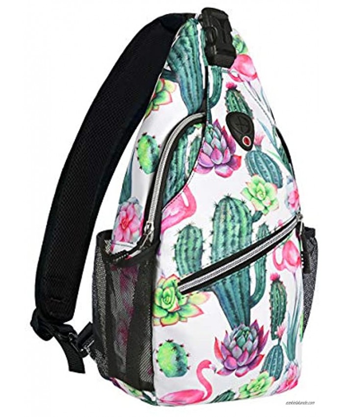 MOSISO Mini Sling Backpack,Small Hiking Daypack Pattern Travel Outdoor Sports Bag Cactus