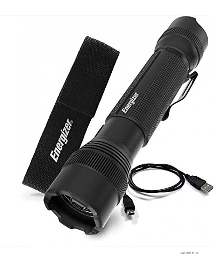 Energizer LED Tactical Rechargeable Flashlights High Lumens Heavy Duty EDC Flash Lights IPX4 Water Resistant for Camping Hiking Emergency USB Cable Included