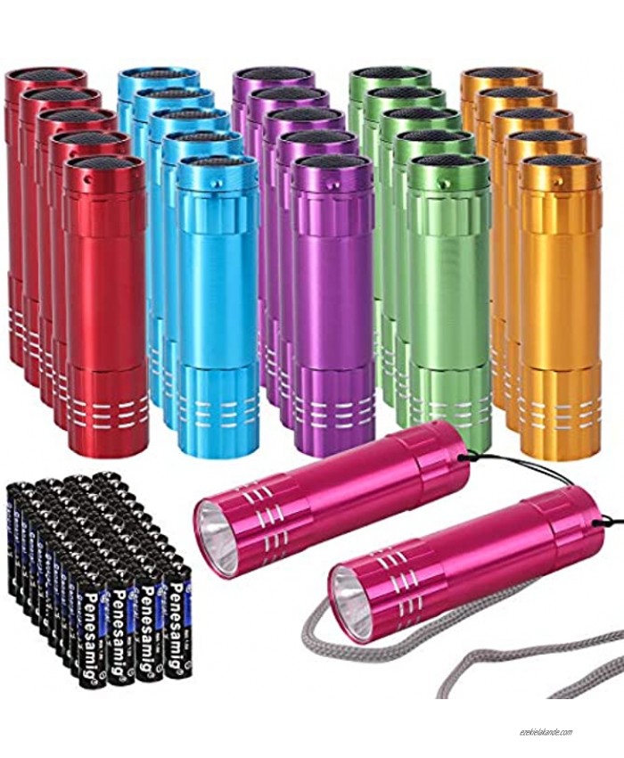KunHe Small Mini Flashlights Pack of 30,Bulk Flashlights for Kids,100 Lumen,With Battery