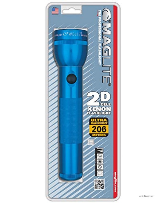 Maglite Heavy-Duty Incandescent 2-Cell D Flashlight Blue