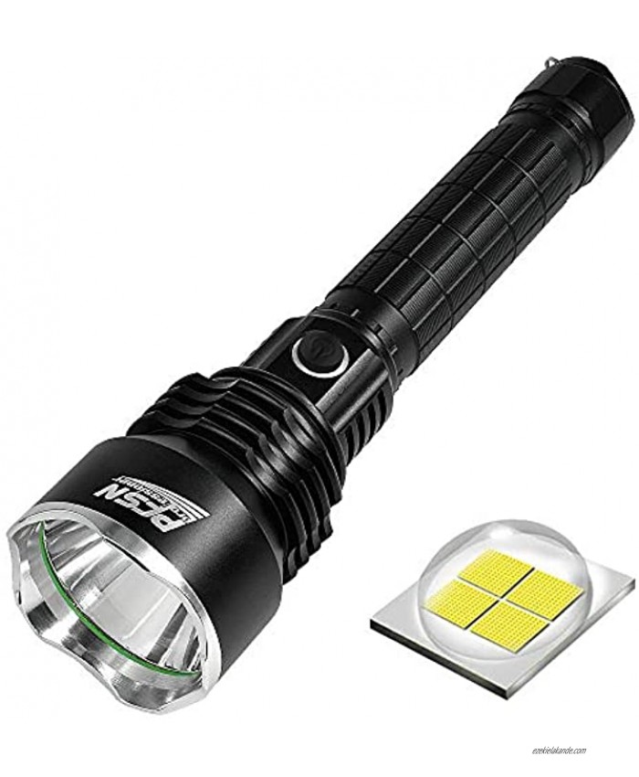 Powerful Flashlight Rechargeable Waterproof Searchlight with P50 LED Brightest 6000 Lumen Tactical Flashlight Super Bright Torch Best for Hiking Hunting Camping Outdoor Sport Include 26650 Battery