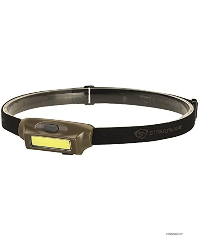 STREAMLIGHT 61706 Bandit 180-Lumen Rechargeable LED Headlamp with USB Cord Hat Clip & Elastic Headstrap White Red LEDs Coyote