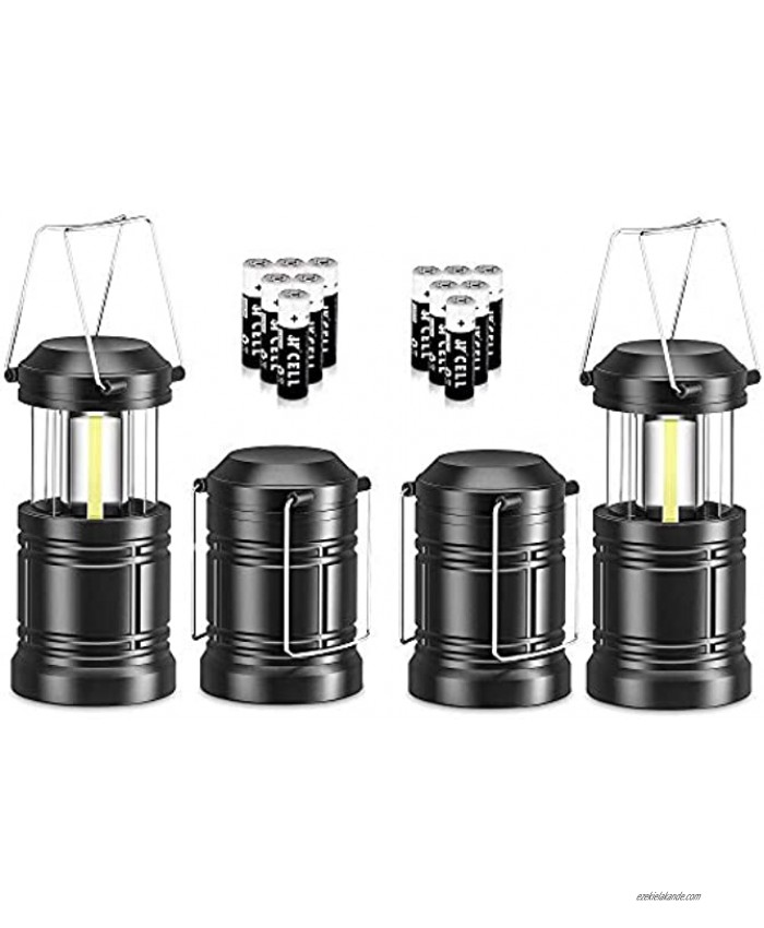 4 Pack Portable LED Camping Lantern Mini LED Lantern Collapsible Outdoor Lantern with Batteries Small Lantern Suitable for Kids Emergency Light Lantern for Power Outage Hurriance
