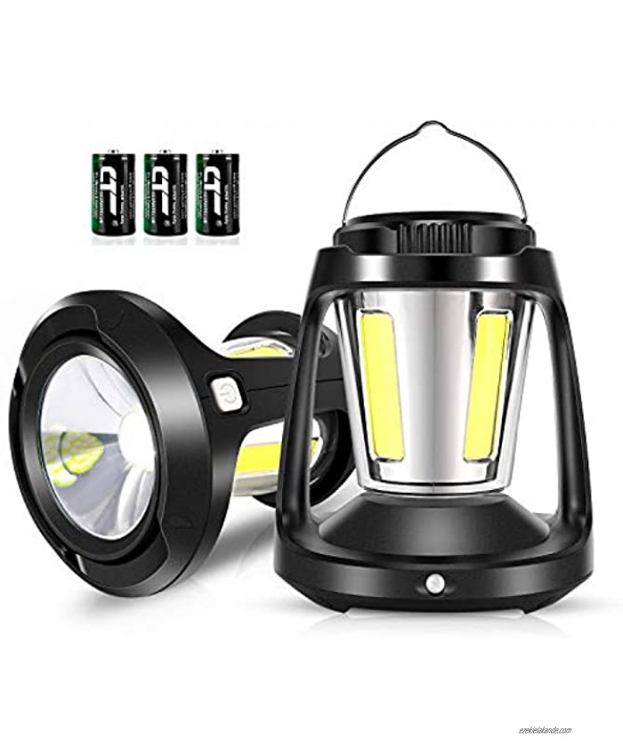 HEGALI LED Camping Lantern with Sensor Function,Battery Powered 1800 Lumen COB Camp Light 3 D BatteriesIncluded Perfect for Hurricane,Camping,Emergency Kit