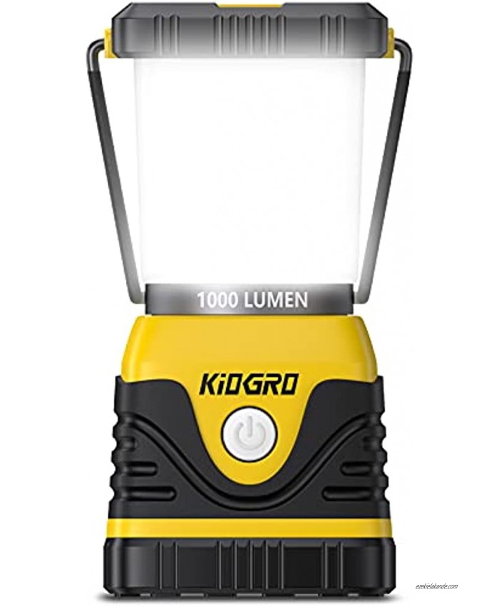 KioGro LED Camping Lantern Battery Powered Camping Lights with 46 SMD 4 Light Modes 1000 Lumen Waterproof Led with Hook Lantern Flashlight for Emergency Hurricane Survival Kits Home and Outdoor