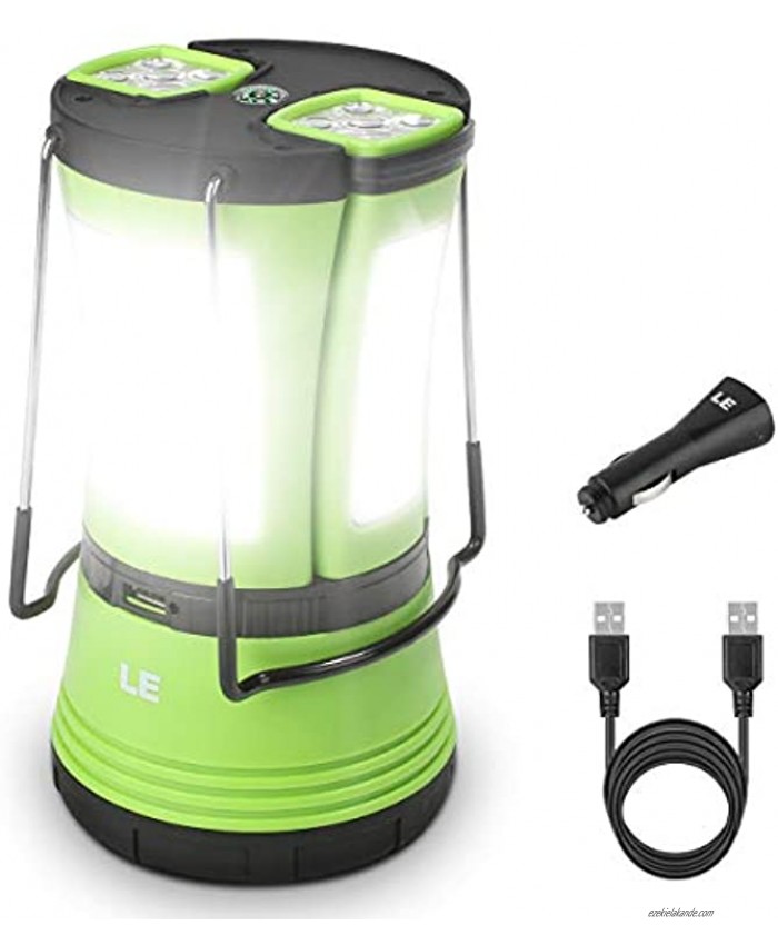 LE LED Camping Lantern Rechargeable 600LM Detachable Flashlight Perfect Lantern Flashlight for Hurricane Emergency Hiking Fishing and More USB Cable and Car Charger Included