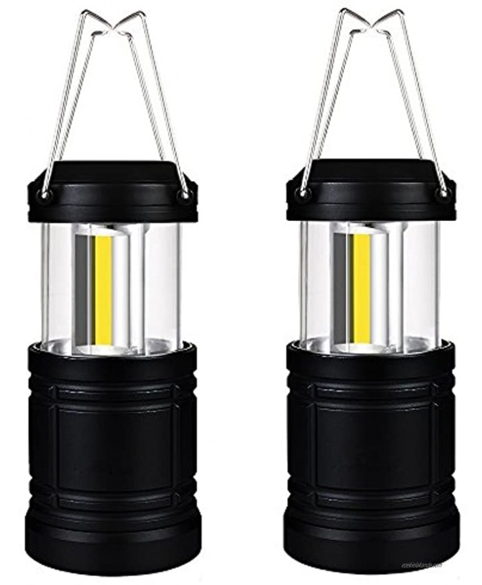 Uninex 2 Pack Black Collapsible Led Lantern Ultra Bright COB LED Magnetic Base