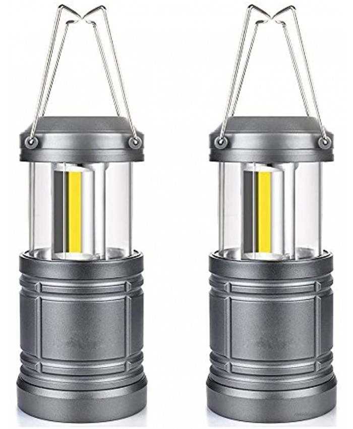 Uninex 2 Pack Silver Collapsible Led Lantern Ultra Bright COB LED Magnetic Base