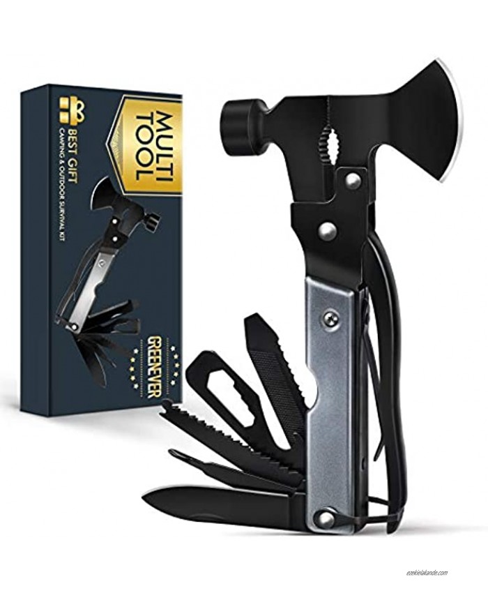 Multitool Camping Accessories Tool Stocking Stuffers for Men Dad Gifts 14 in 1 Multitool Hatchet with Axe Hammer Saw Screwdrivers Pliers Birthday Gifts for Dad Husband Grandpa Him Fathers