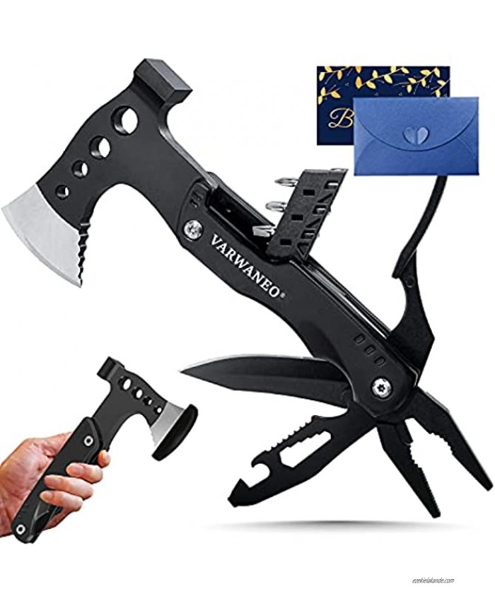 VARWANEO Survival Multitool Hammer,Axe and Attachments for Camping,Fishing,Hiking,and,Heavy-Duty and Rugged Outdoor Equipment Gift for Men Dads Gifts for Men Dad Fathers Day