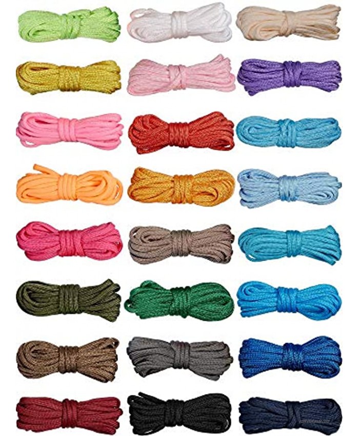 24 Pieces 10 FT Paracord Cord 550 Multifunction Paracord Rope Paracord Bracelet Rope Crafting Making Rope Kit for Lanyards Keychain Dog Collar Woven DIY Manual Braiding Supplies 24 Solid Color
