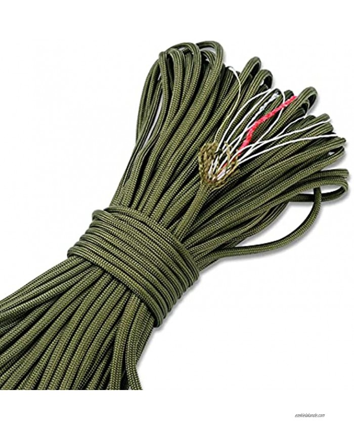 Number-one Paracord 550 Paracord 100ft Parachute Cord 10 Strands Polyester Core and Shell Tactical Paracord Rope Multi Purpose Outside Survival Lanyard Rope for Camping Garden Clothesline Hiking,Green