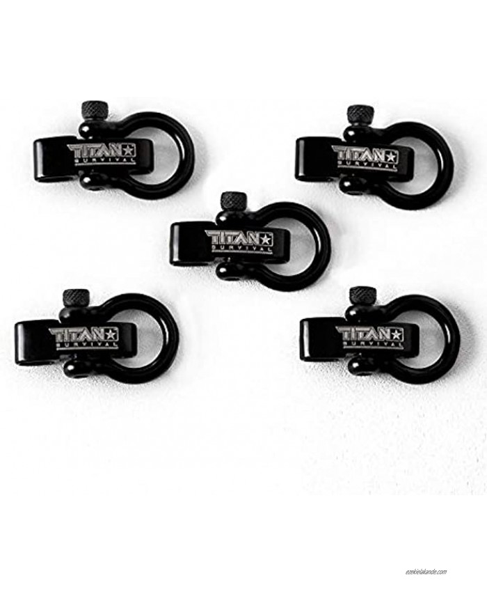 Titan Stainless-Steel Shackles for Paracord Bracelets 5-Pack | Premium Stylish Metal Clasps Holds Up to 1,650 LBS in an Emergency.