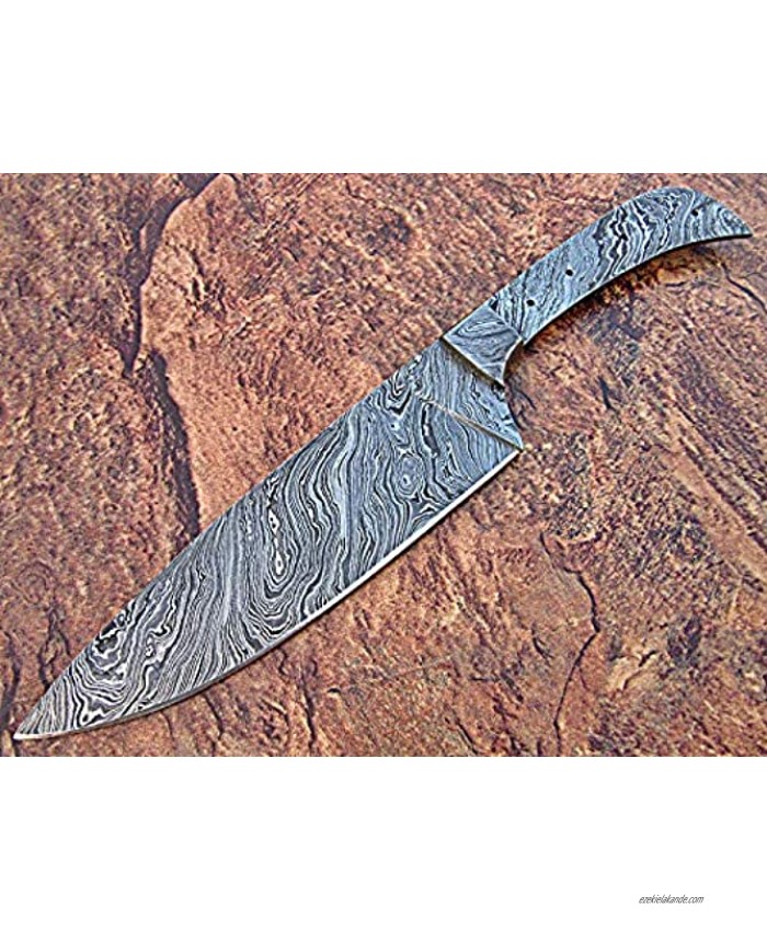 BBC-658 Handmade Damascus 12 Inches Blank Blade with Damascus Bolster -