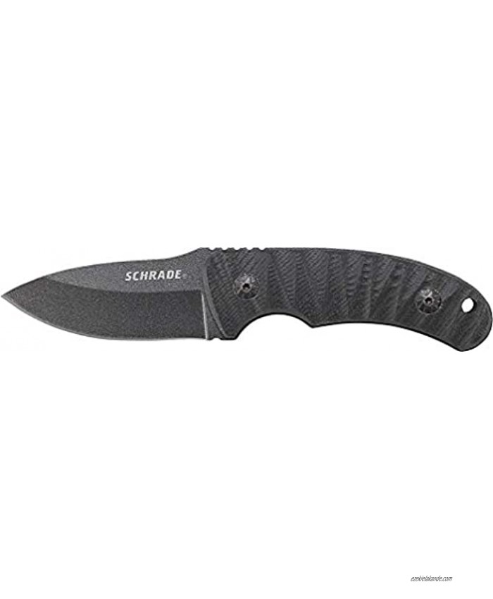 Schrade SCHF57 6.3in Steel Full Tang Fixed Blade Knife with 2.6in Drop Point Blade and G-10 Handle for Outdoor Survival Camping and EDC