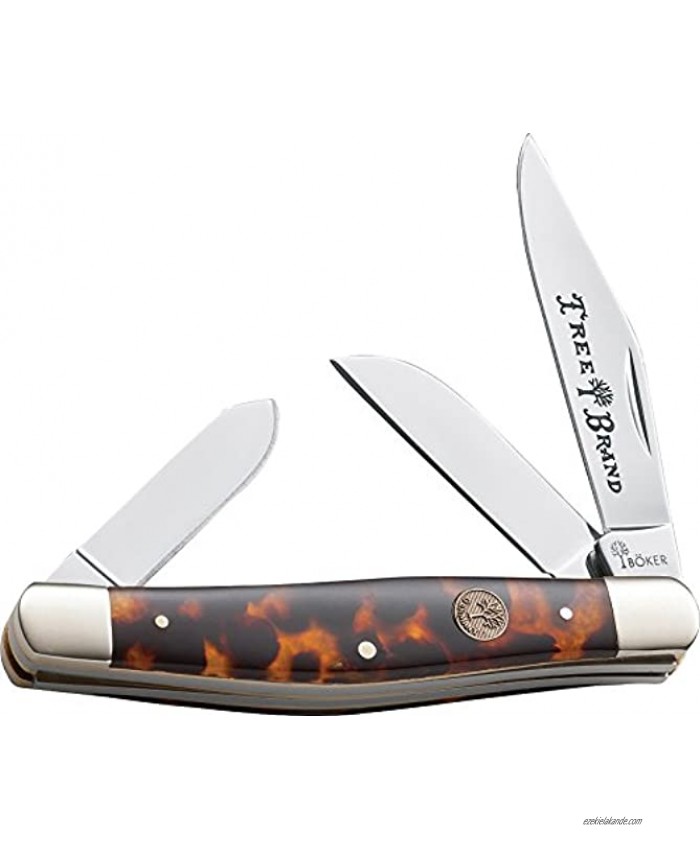 Boker Traditional Series Stockman Hunter Knife with Faux Tortoise Handle Brown
