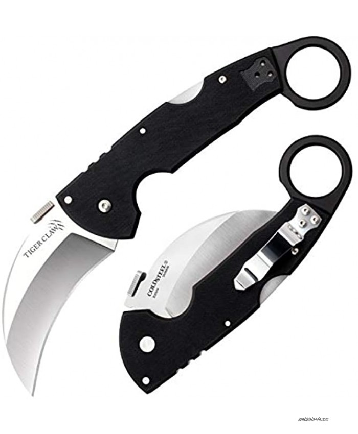 Cold Steel Tiger Claw Folding Knife with Tri-Ad Lock and Pocket Clip