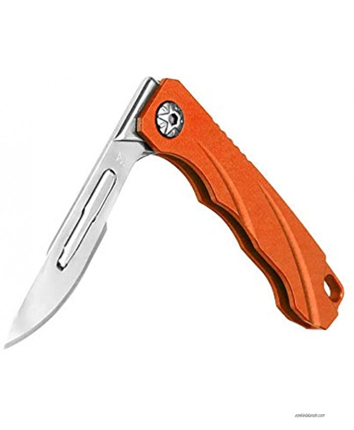 aiGear Ultralight Pocket Knife Mini Size Folding Aluminium Alloy Handle EDC Knife with 11 Stainless Steel Blades for Opening Box Package and Cutting Rope BranchUK004