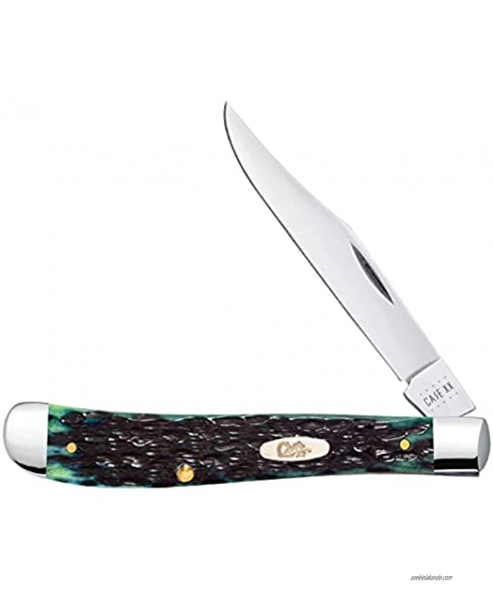 CASE XX WR Pocket Knife Slimline Trapper Kentucky Bluegrass Jig Bone Item #22768 61048 SS Length Closed: 4 1 8 Inches