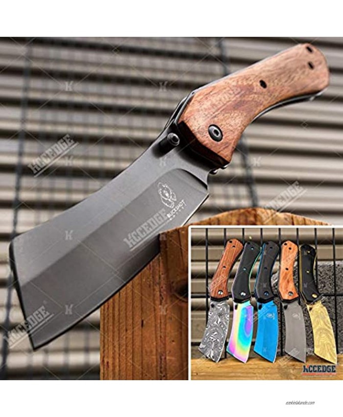 KCCEDGE BEST CUTLERY SOURCE EDC Pocket Knife Camping Accessories Razor Sharp Edge Cleaver Blade Folding Knife for Camping Gear Survival Kit 58649