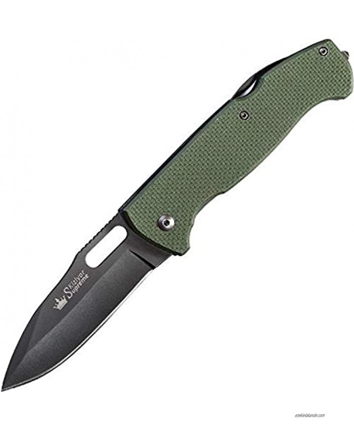 Kizlyar KK0111 Ute 440C Russian Made Titanium Tactical Knife with Green Handle Grey One Size