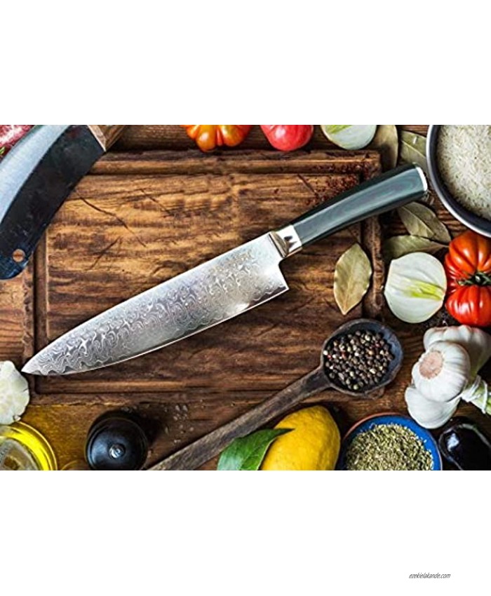 Perkin Damascus Chef Knife Stainless Damascus Steel LGH