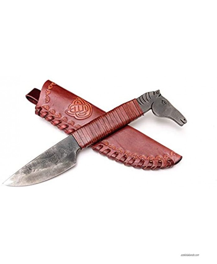 Toferner Original Gift-Knife -Horse Hand Forged Knife Sports- Hand Made Genuine Leather Case- Polished & Hardened Blade Beautiful Product