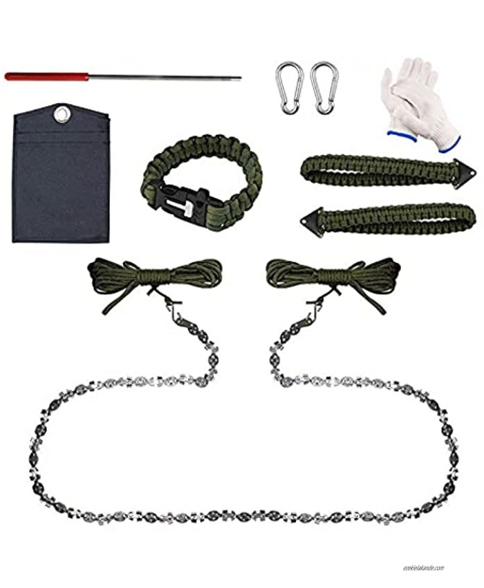 Pocket Chainsaw 53 Inches 68 Teeth Portable Survival Hand Chainsaw with Soft Handle and Survival Bracelet Kit for Camping Hunting,Fast Wood & Tree Cutting 53 Inch