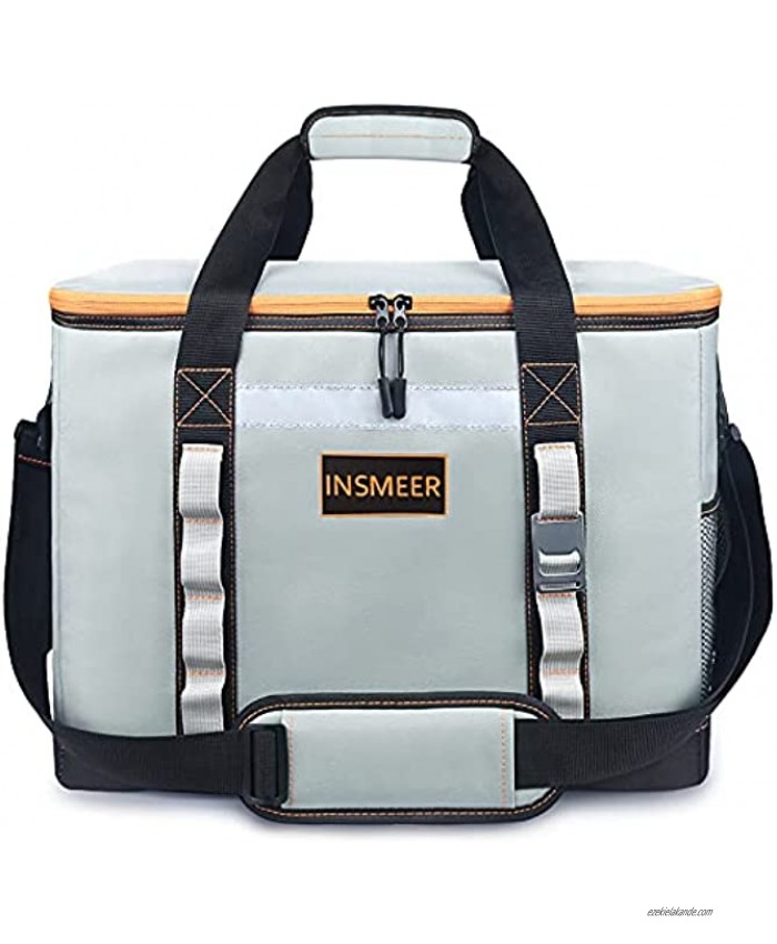 [2021 NEW] INSMEER Large Cooler Bag 65 Can Camping Cooler Leakproof Insulated Collapsible Easy Clean,with Bottle Opener&Removable Shoulder Strap Suitable for Beach Picnic Grocery Shopping Camping 48L