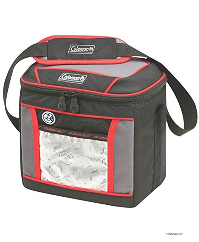 Coleman Soft Cooler Bag | Keeps Ice Up to 24 Hours | 9 Can Insulated Lunch Cooler Red