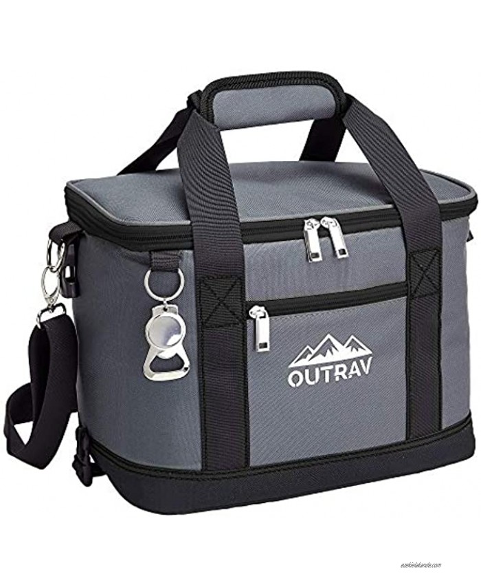 Collapsible Insulated Cooler Bag – 6L Thermal Lunch Bag with Bottle Opener 16 Can Capacity – Perfect For Camping Picnics and Travel Handles and Removable Shoulder Strap By Outrav