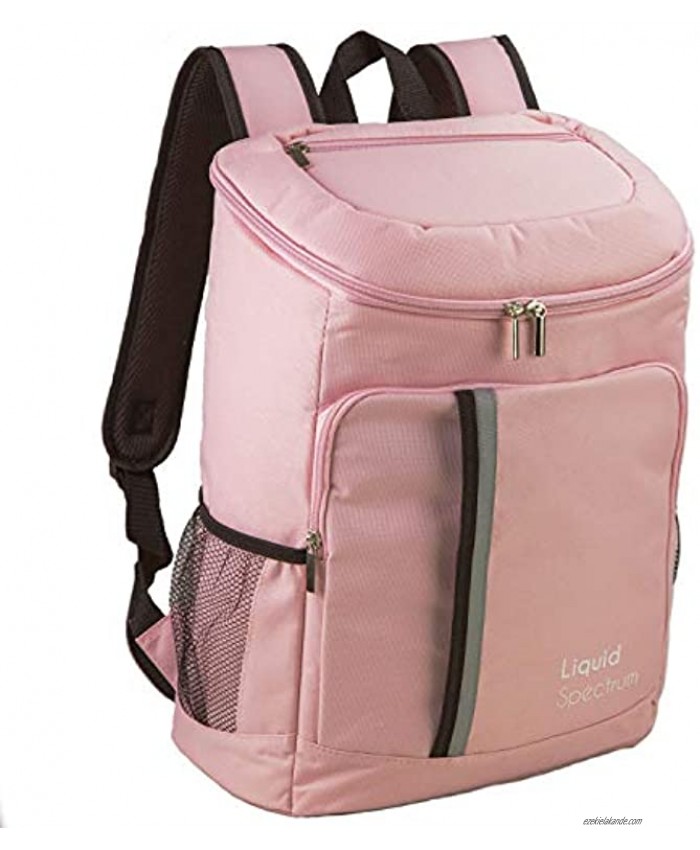 Liquid Spectrum Soft Cooler Backpack Insulated Waterproof Backpack Cooler Bag is Leak Proof & Portable Cooler Backpacks to Work Lunch or Travel Beach Camping Hiking Picnic Outdoor for Women Pink