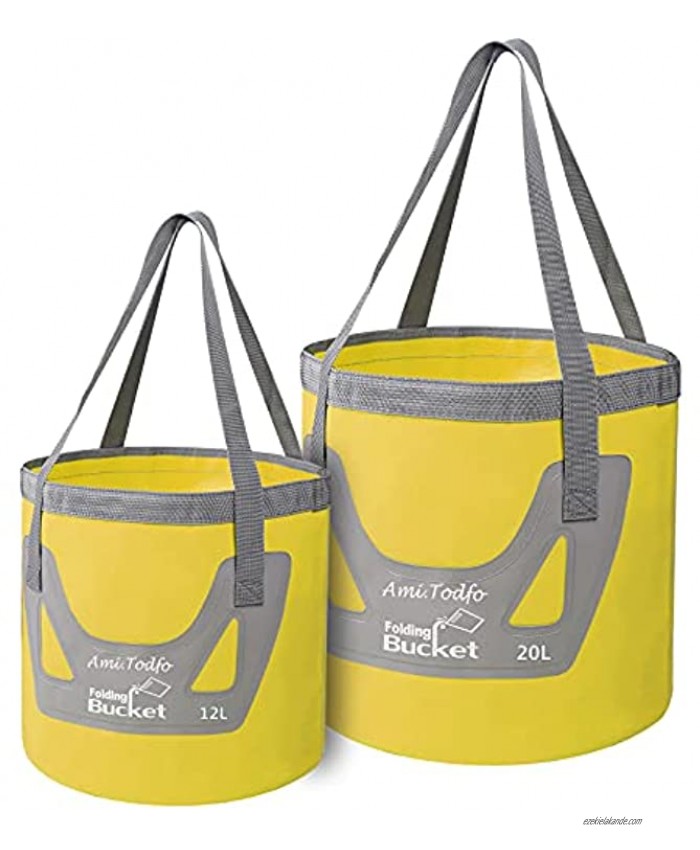 Ami.Todfo Collapsible Buckets-Two Packs-5 Gallon+3 Gallon Ultraportable Minimum Water Container Convenient for Outdoor Recreation