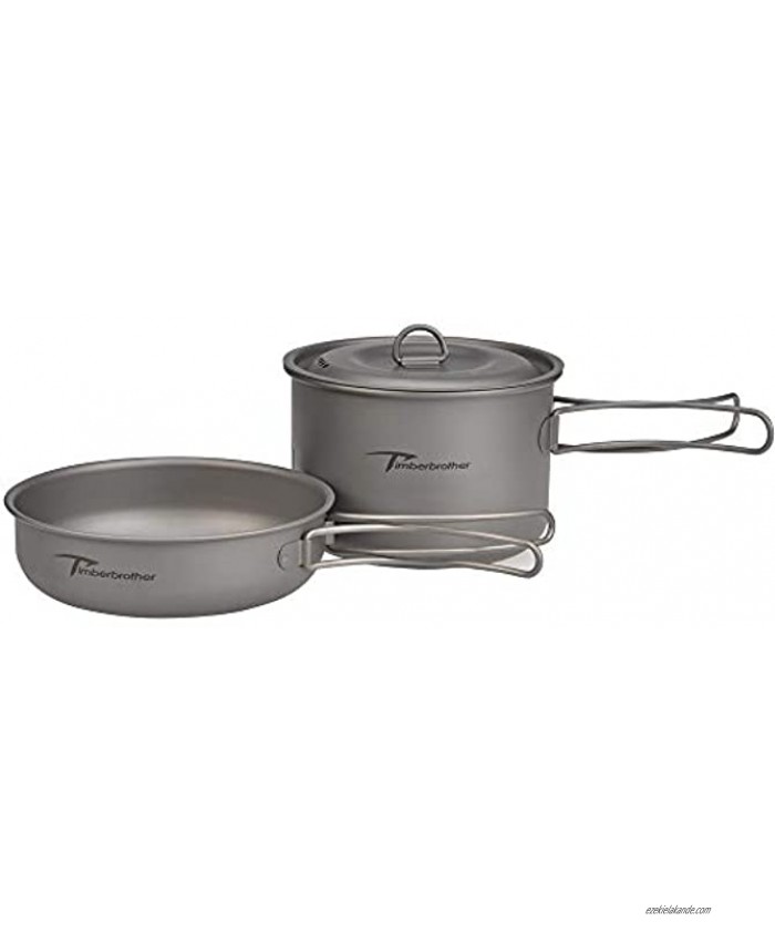 Timberbrother Camping Cookware Mess Kit with Lightweight Folding Camping Pots and Pans Set