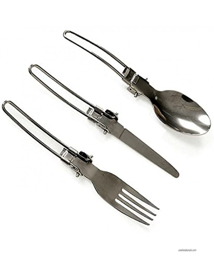 ShineIn Stainless Steel Portable Folding Cutlery,Spoon Fork Knife 3 in 1 for Camping Picnic Travel
