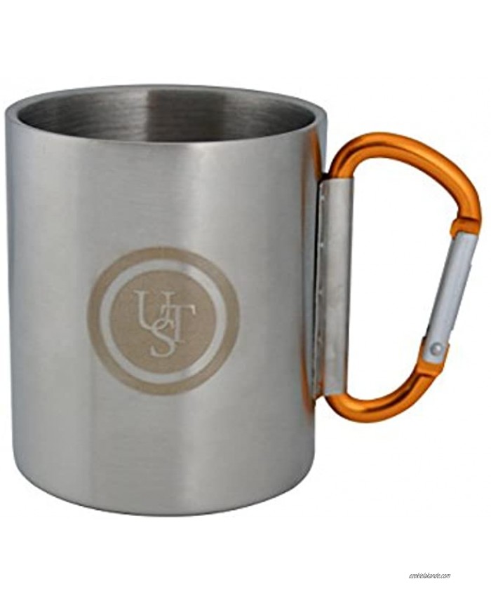 ust KLIPP Biner Mug 1.0 with 9 Fl Oz Capacity Carabiner Handle and Stainless Steel Construction for Hiking Camping Backpacking Travel and Outdoor Survival