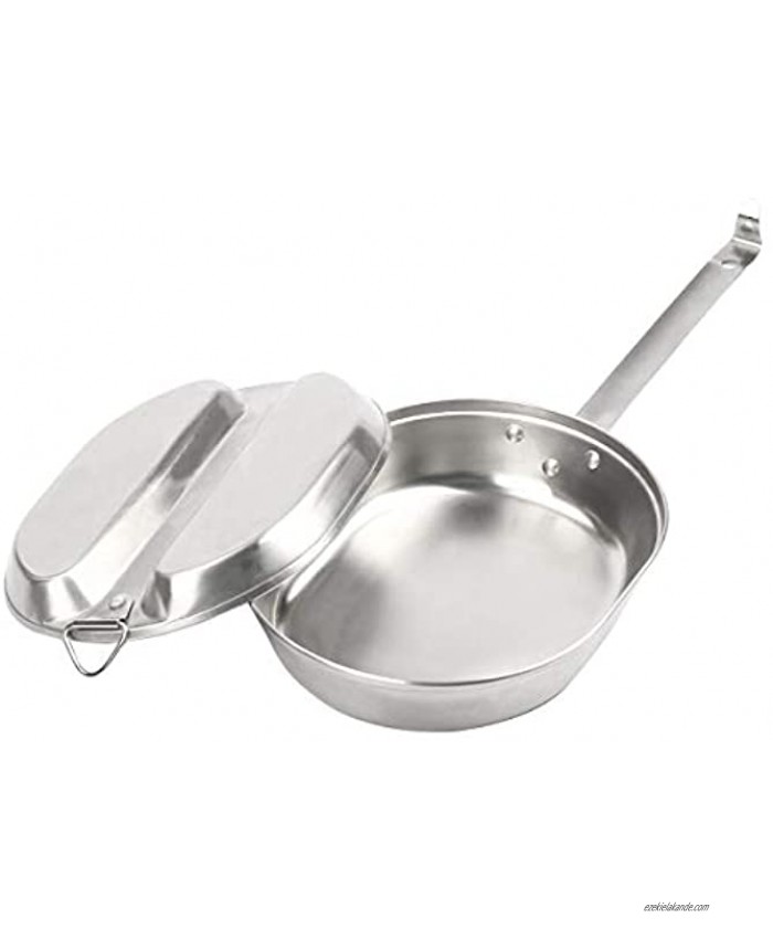 TargetEvo Stainless Steel Military Mess Kit Tray & Frying Pan Portable Camping Cookware Set