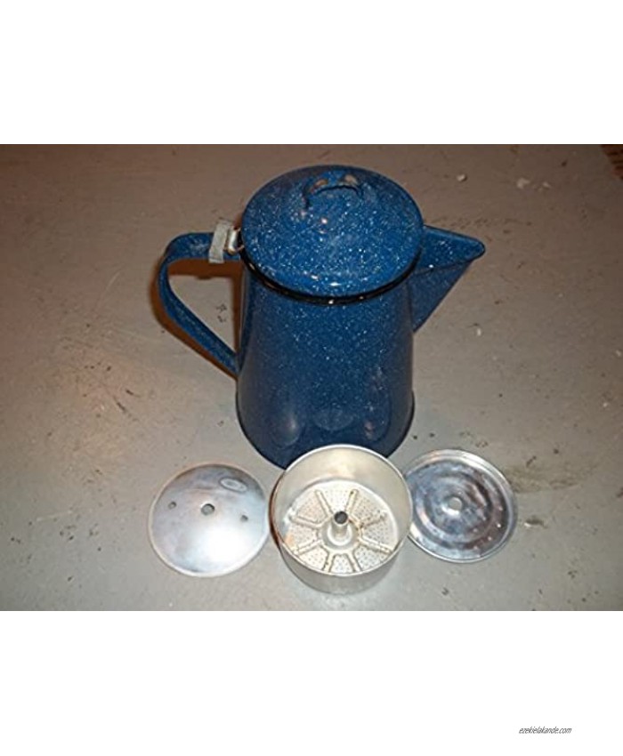 Camping Blue Enamel Coffee Pot with Perculation