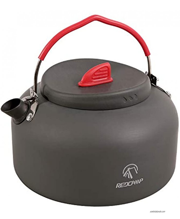 REDCAMP 0.8L 0.9L 1.4L Outdoor Camping Kettle Aluminum Tea Kettle with Carrying Bag Compact Lightweight Coffee Pot