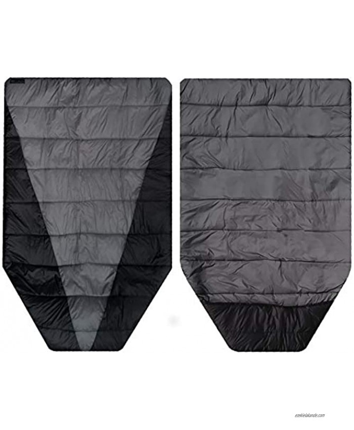 Go Outfitters Adventure Top Quilt The Sleeping Un-Bag and Hammock Camping Top Quilt Black Gray