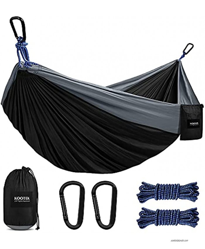 Kootek Camping Hammock Double & Single Portable Hammocks with 2 Hanging Ropes Lightweight Nylon Parachute Hammocks for Backpacking Travel Beach Backyard Hiking