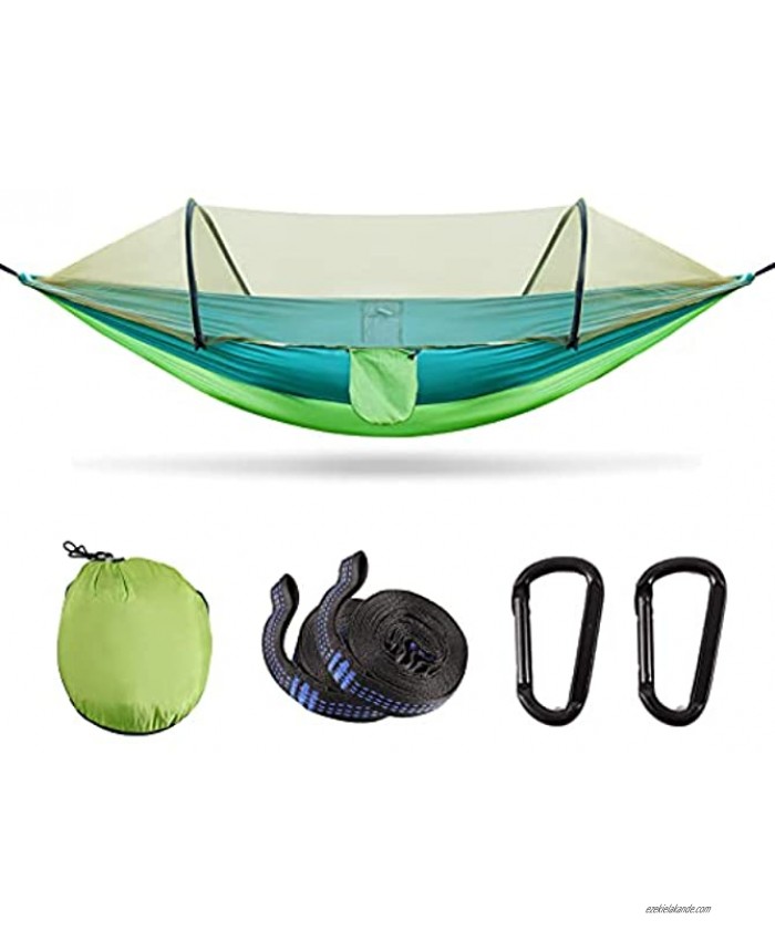 Large Camping Hammock with Mosquito Net Lightweight Double & Single Hammock Tent for Camping Portable Travel Hammock Sturdy and 500lb Load-Bearing for Outdoor Hiking Backpacking Backyard Patio