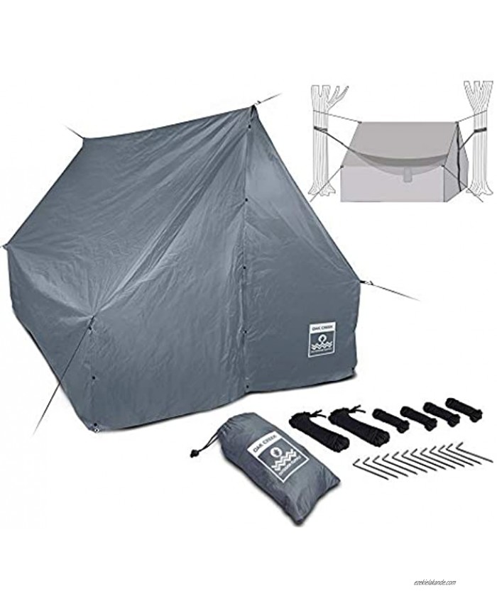 Oak Creek Advanced Hammock Rain Fly. 110 Inch Multipurpose Rainfly for Hammocks. Provides Protection from The Elements. Lightweight Waterproof Tarp Works with Any Camping Hammock
