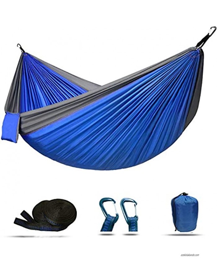 ORIAPT Double Camping Hammocks Lightweight Nylon Parachute Hammock for Indoor Outdoor Backpacking Camping Travel Beach Yard 118L x 78W inches Tree Straps Aerospace Carbon Materials Carabiner Clips