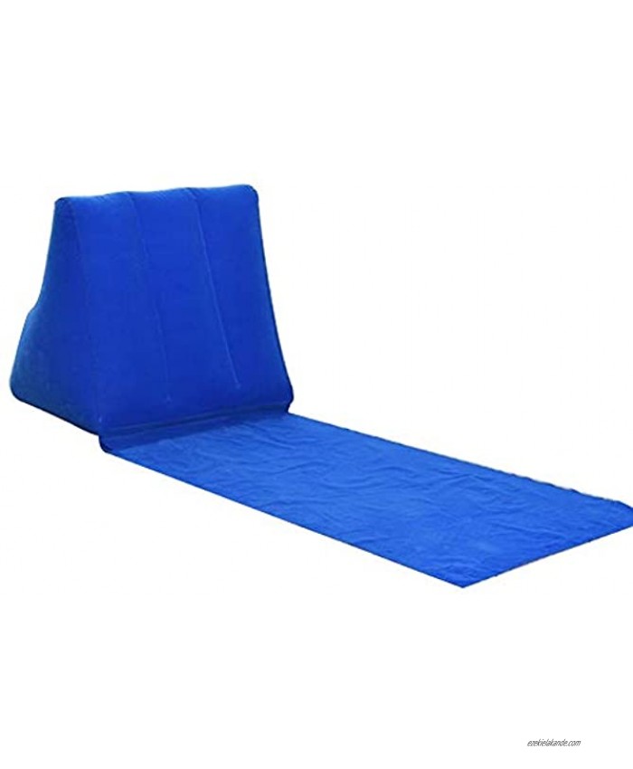 Beach Chairs with Backrest Inflatable Sun Lounger Beach Mat Waterproof Portable Travel Inflatable Lounger for Camping PicnicBlue