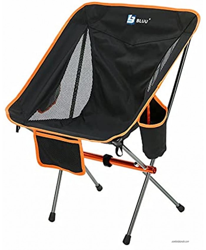 BLUU Ultralight Foldable Camping Chairs High Back Portable Folding Camp Chair Compact Lightweight Backpacking Chair for Adult Outdoor Travel & Hiking