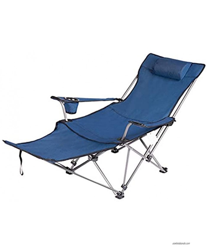 Camping Chair with Foot Rest Heavy Duty Portable Lawn Folding Chairs for Adults Support 300 LBS Outdoor Beach Chair with Cup Holder Pillow and Carry Bag
