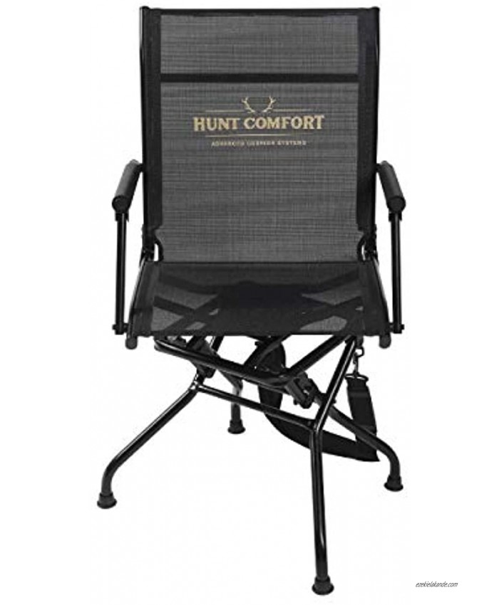 Hunt Comfort HCCC10 Multi Position Mesh Lite 360 Degree Swivel Hunting Chair Convertible 2-Way Use Carrying Strap Included